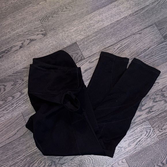 Along fit Classic Black high waisted pocket Women's Leggings Sz L - Picture 14 of 15